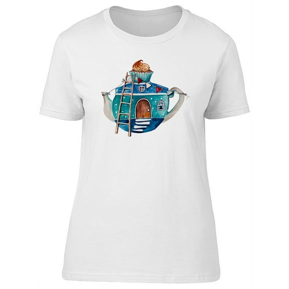 Tea Cup As A Watercolor House T-Shirt Women -Image by Shutterstock, Female x-Large