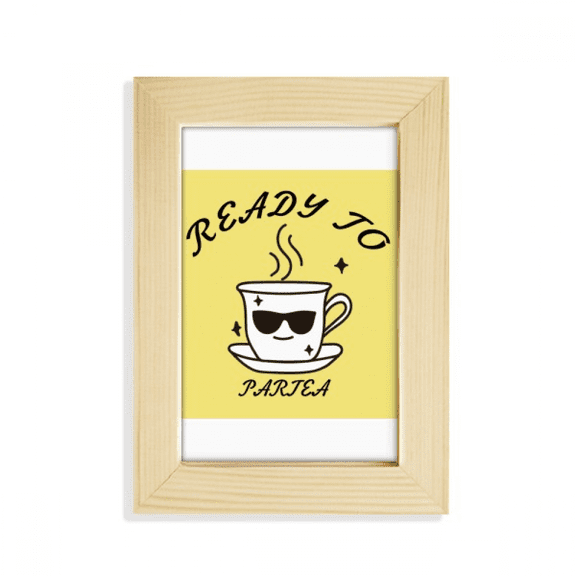 Tea Cup Drinking Sunglassess Party Desktop Display Photo Frame Picture Art Painting 5x7 inch