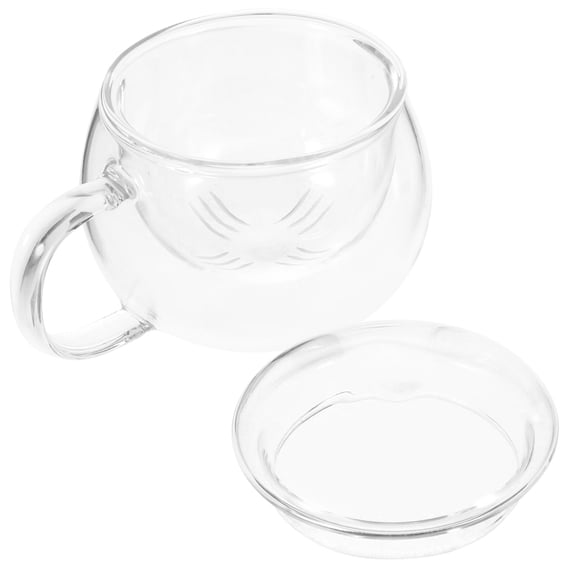 Glass Tea Cup with Lid and Infuser, Flower Design Coffee Mug for Hot Beverages, and Stylish Drinkware