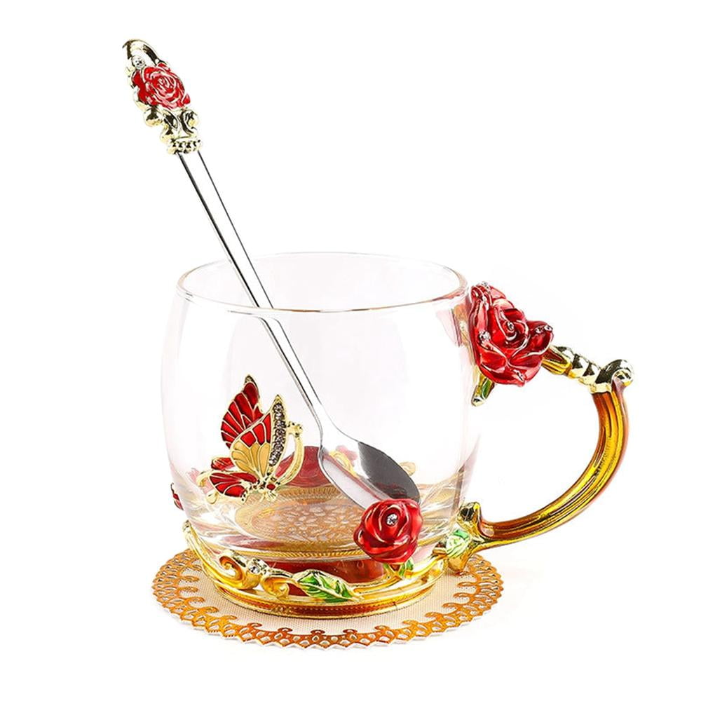 1 Piece 180ml 350ml Creative Four-Leaf Clover Design Heat Resistant Glass  Tumbler Mug Cup Tea Coffee Milk Lovely Cute Cup - AliExpress