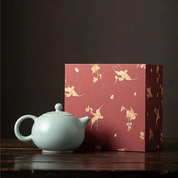 Tea Cup Set Chinese Tea Set Collection Household Tea Brewing Kettle With Infuser 180ml Handmade Azure Ru Kiln Porcelain Teapot Zen Xishi Pot Teapots & Coffee Servers Travel Tea Set