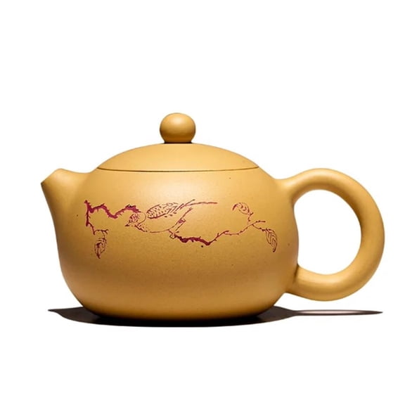 Tea Cup Set Chinese Zisha Tea Set 220ml Master Handmade Bird Xishi Tea Pot Raw Ore Gold Section Mud Kettle Yixing Purple Clay Teapot Teapots & Coffee Servers Travel Tea Set