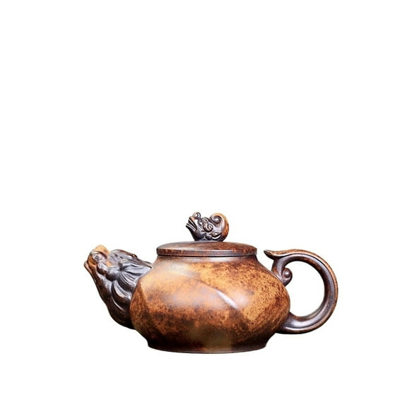 Tea Cup Set Handmade Dargon Tea Pot Raw Ore High Temperature Section Mud Kettle Zisha Tea Set Gifts 380ml Purple Clay Teapots Teapots & Coffee Servers Travel Tea Set
