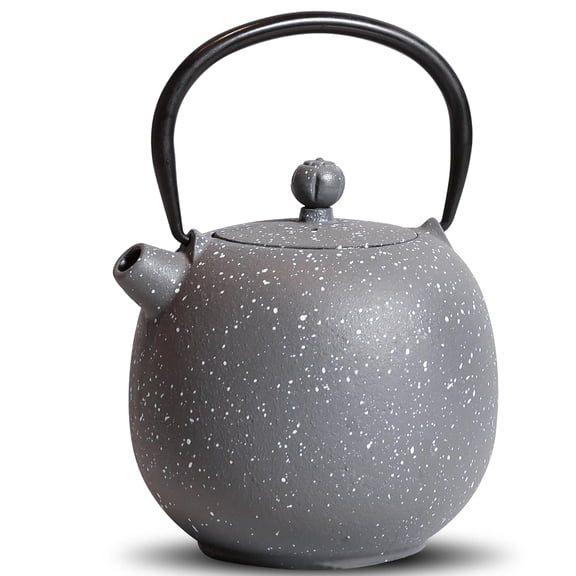 Tea Cup Set For Loose Leaf, Tea Kettle Stove Top Safe Coated With Enameled Interior,20oz/600ML Grey Cast Iron Teapot,with Infuser Teapots & Coffee Servers Travel Tea Set