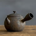 thumbnail image 1 of Tea Cup Set Retro Side Handle Pot Japanese Style Kiln Baked Iron Glaze Teapot Household Single Teapot Kung Fu Tea Set Teapot Tea Kettle Teapots & Coffee Servers Travel Tea Set, 1 of 7