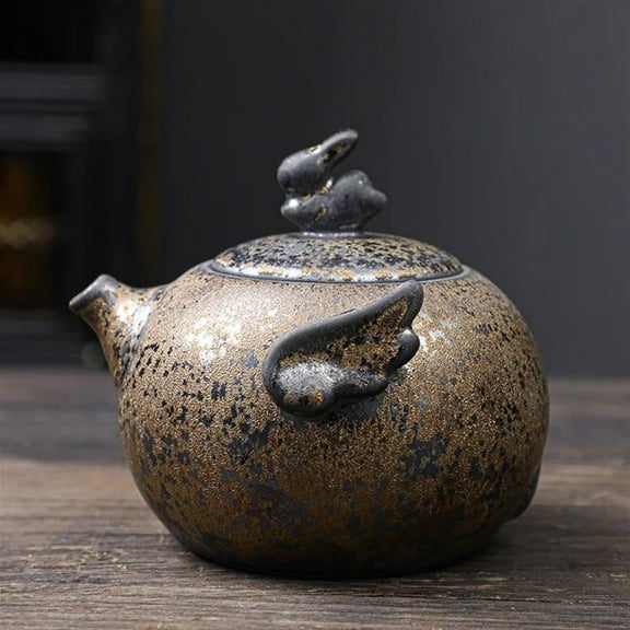 Tea Cup Set Rust Glaze Teapot Single Pot Japanese Retro Small Filter Hand Pot Tea Making Household Ceramic Kung Fu Tea Set Teapots & Coffee Servers Travel Tea Set