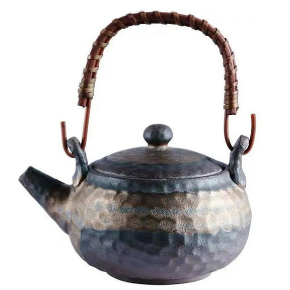 Tea Cup Set Traditional Chinese Tea Set Handmade Japanese Style Retro Tea Pot Ceramic Ceramic Tea Pot Stoneware Hammer Loop-handled Teapot Teapots & Coffee Servers Travel Tea Set
