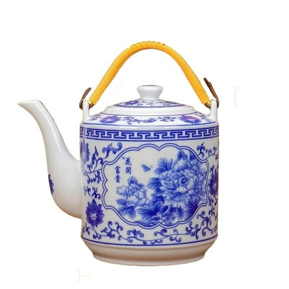 Tea Cup Set White Porcelain Handle Water Pot Style Tea Making Teaset Jingdezhen Ceramic Teapot Household Large-capacity Blue And Teapots & Coffee Servers Travel Tea Set