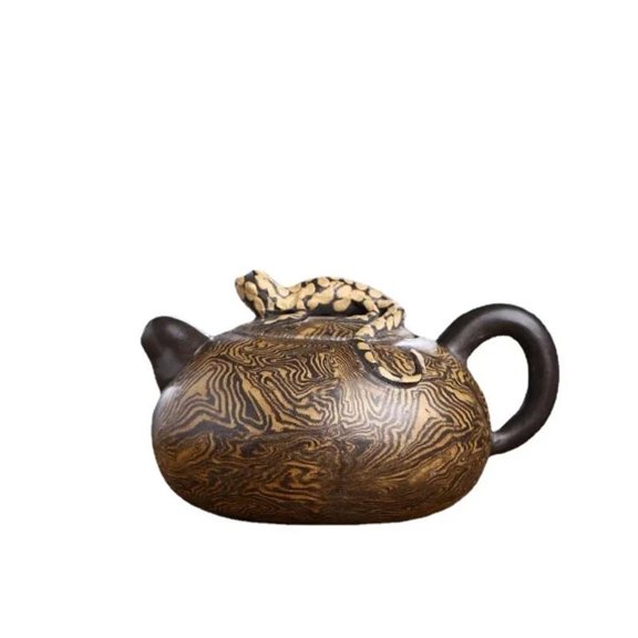 Tea Cup Set Wood Grain Purple Sand Pot Pure Handmade Kung Fu Tea Set Xishi Pot Home Outdoor Travel Bubble Teapot Teapots & Coffee Servers Travel Tea Set