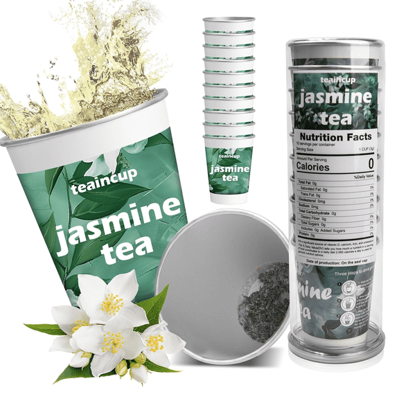 Tea Cup for Home,10Pcs Eco-Friendly Jasmine Tea Cups for Hot or Iced Teas