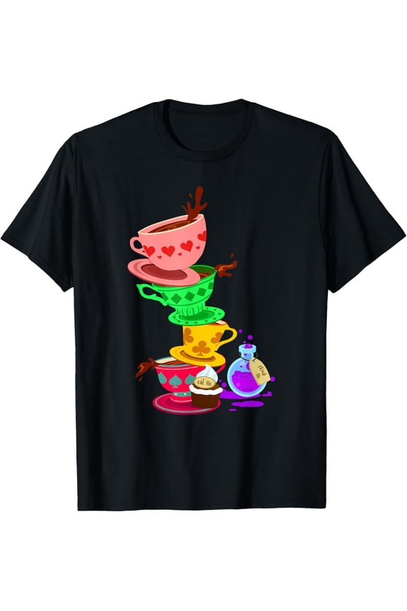 Tea Cups Alice Tea Party Wonderland Card T-Shirt T-Shirt