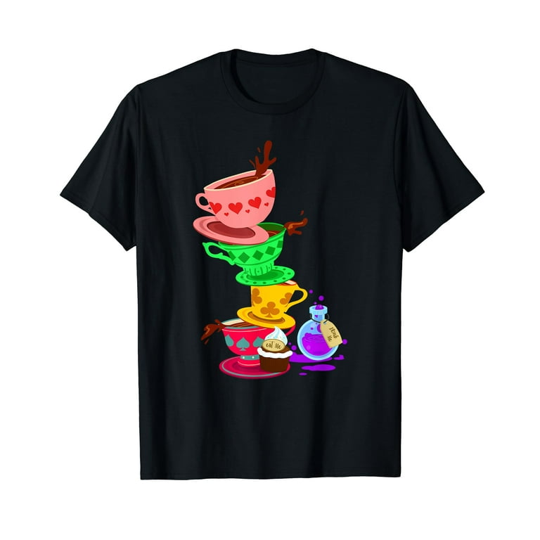 Tea Cups Alice Tea Party Wonderland Card T-Shirt Tea Cups Alice Tea Party Wonderland Card T-Shirt