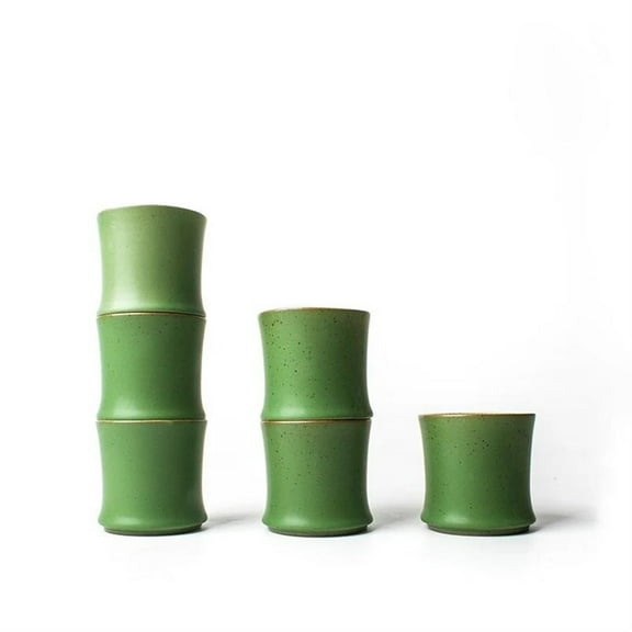 Tea Cups And Tea Pot Green Bamboo Tea Set