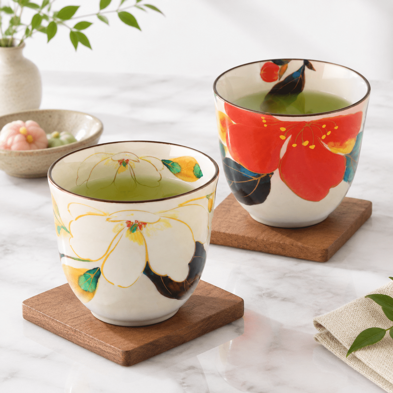 Tea Cups Set Of 2 6.8 Oz Matcha Mino Ware - Walmart.com