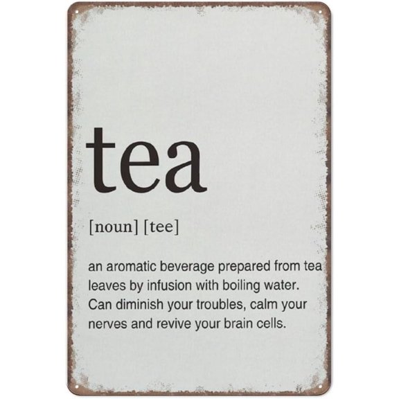 Tea Definition Print Home Office Decor Modern Kitchen Art Painting Art Dining Room Wall Decor Ideas Kitchen Garden Bathroom Farm Home Coffee Decor Tin Sign Metal Tin Signes,812inch