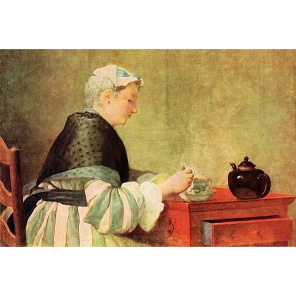 Tea Drinker-Fine Art Canvas Print (20" x 30")