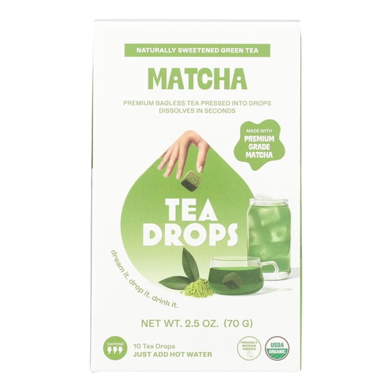 Tea Drops Matcha Green Tea - 10 count per pack -- 6 packs per case.