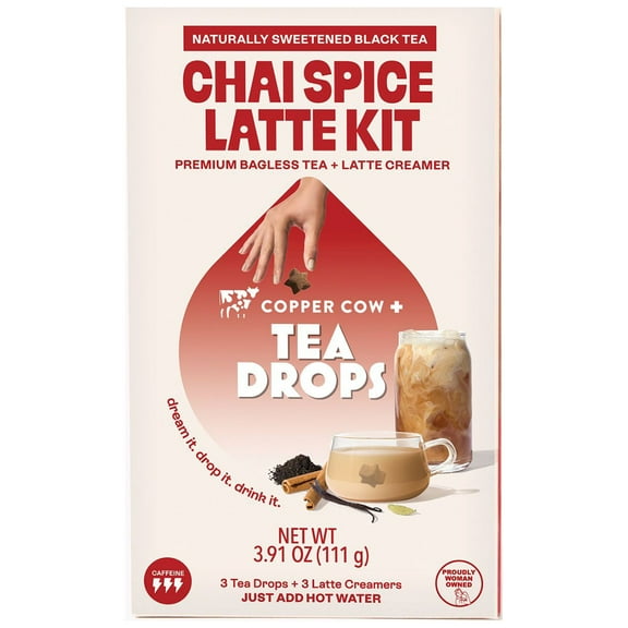 Tea Drops Chai Tea Latte Kit, Naturally Caffeinated