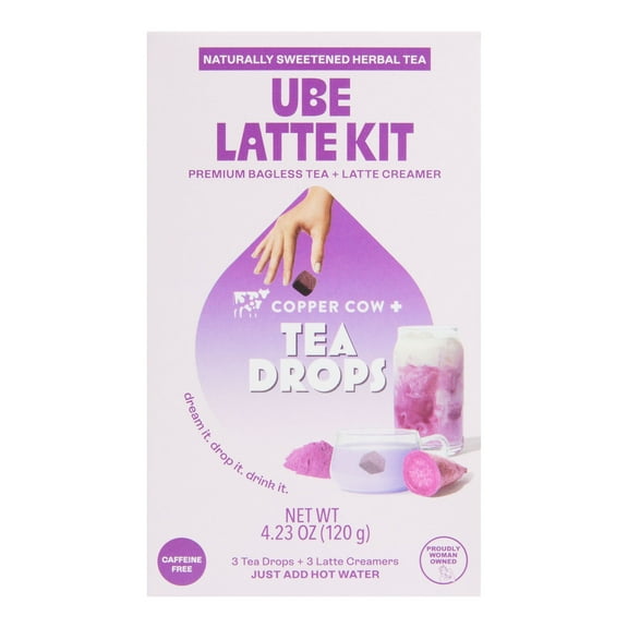Tea Drops & Copper Cow Ube Latte Kit 4.23 oz. Pack of 2