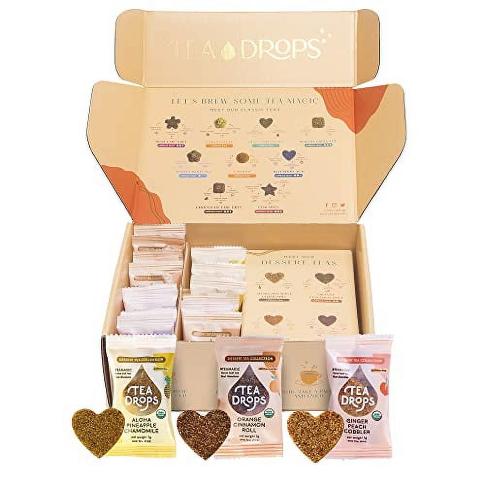 Tea Drops Organic Dessert Tea Sampler Herbal and Caffeinated Tea