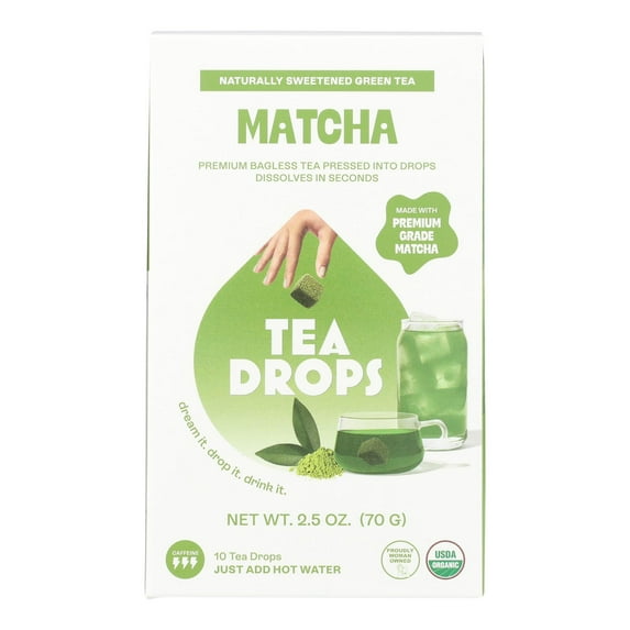 Tea Drops - Tea Matcha Green Drops - Case of 6 - 10 CT