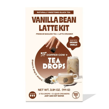 Tea Drops Vanilla Bean Tea Latte Kit, Naturally Caffeinated