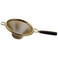 thumbnail image 1 of Golden Stainless Steel Tea Strainer with Fine Mesh and Wooden Handle, Easy to Use for Home Brewing, 1 of 6