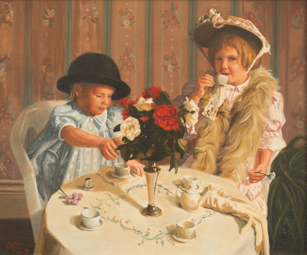 Tea For Two Canvas Art - Ron Bayens (24 x 20)