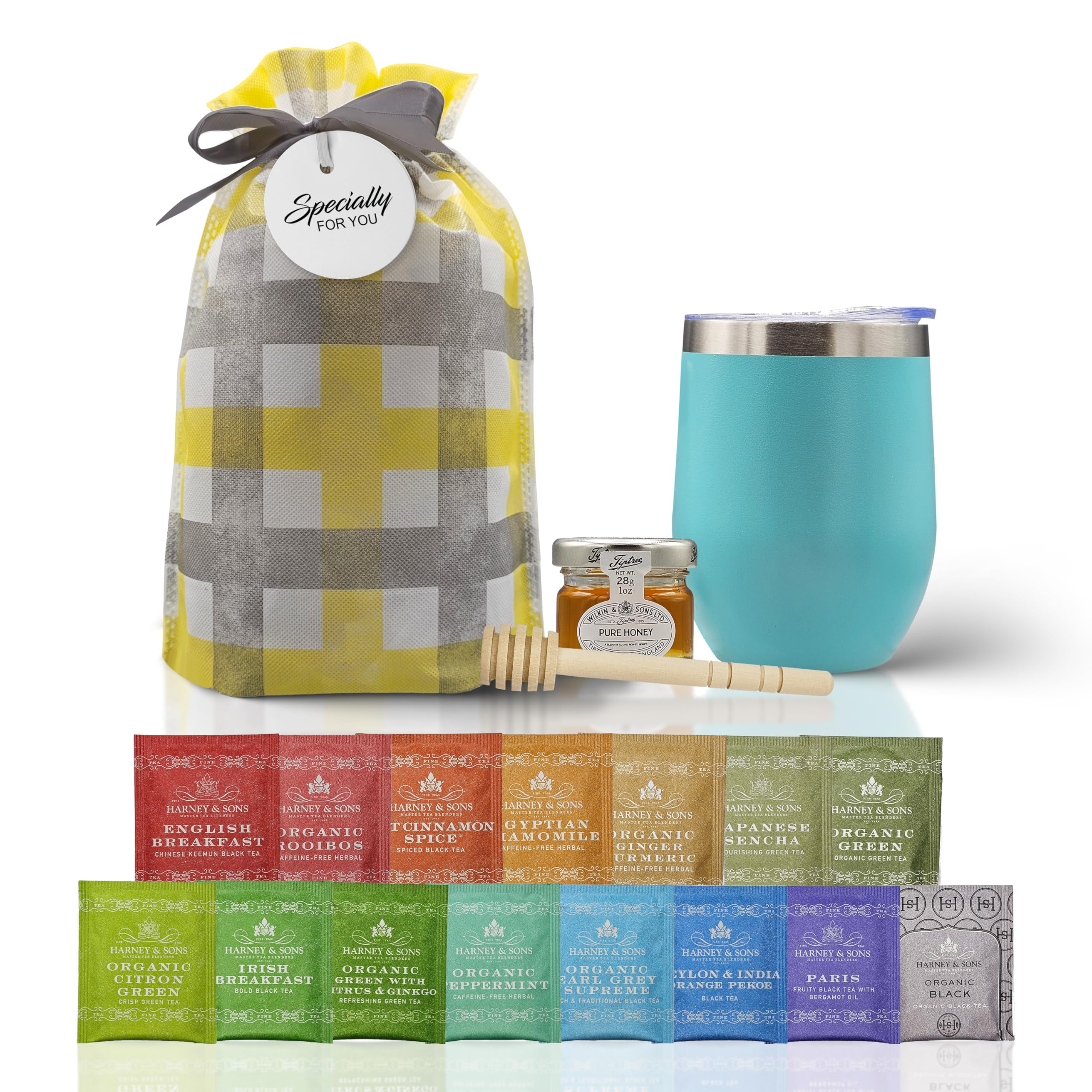 Tea Gift Set for DEF29 Women & Men - Includes Assorted Teas, Elegant ...