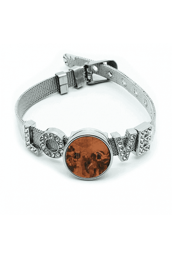 Tea Horse Road Chinese Painting Silk Road Bracelet Wristband Crystal Love Adjustable Bangle