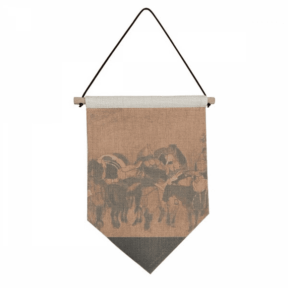 Tea Horse Road Chinese Painting Silk Road Canvas Flag Hanging Wall Art Decor Banner