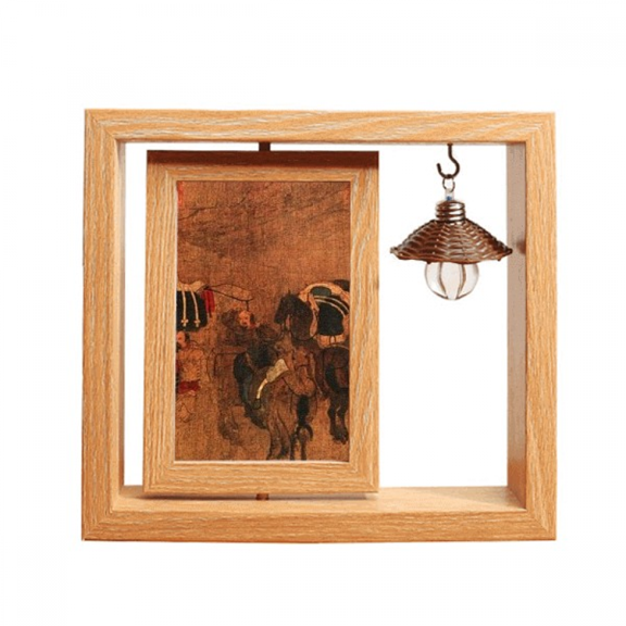 Tea Horse Road Chinese Painting Silk Road Wooden Rotating Picture Photo Frame 4x6