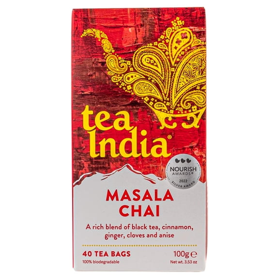 Tea India Masala Chai 40 Tea Bags 100G, Imported from Britain