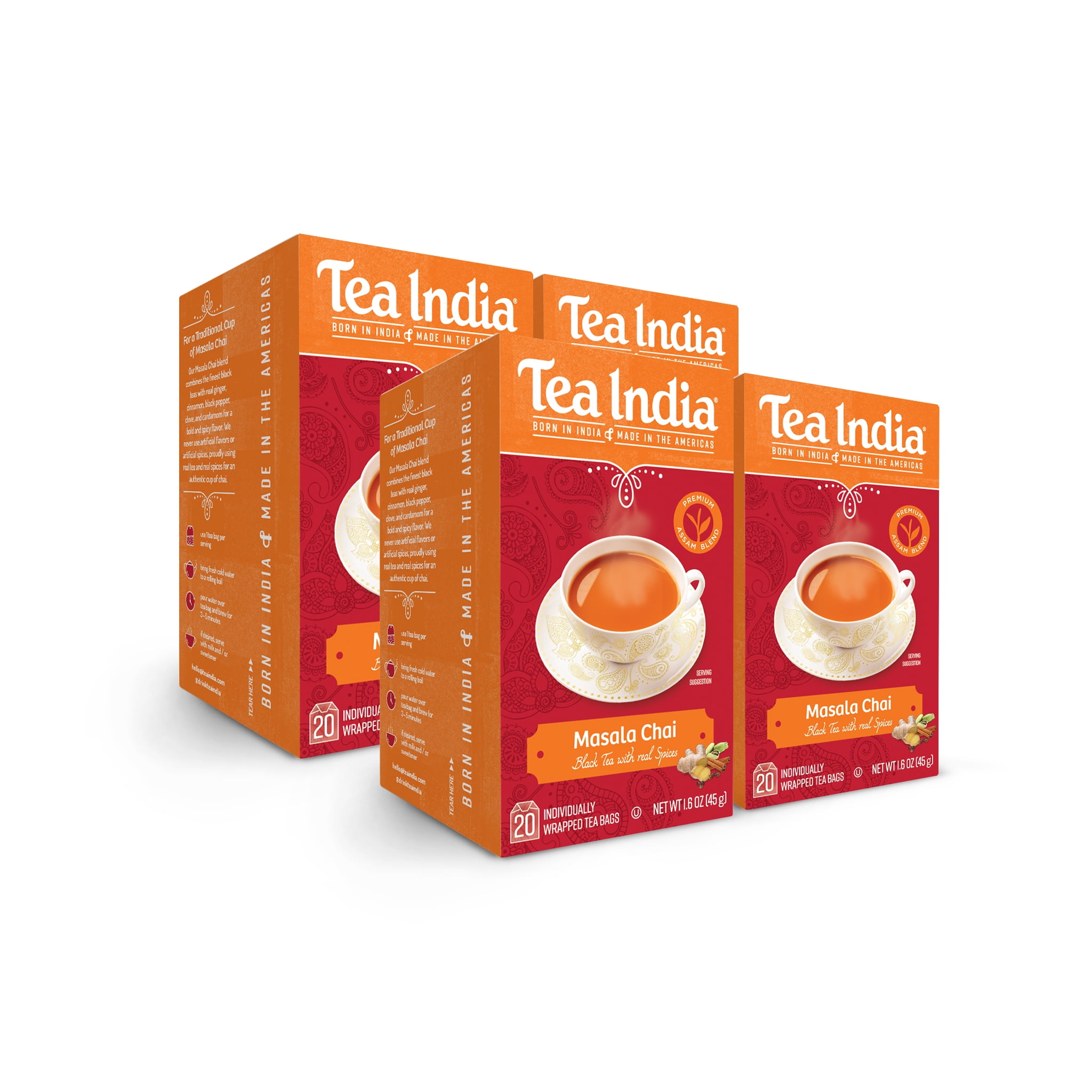 Tea India Masala Chai Tea Flavorful Blend Of Black Tea & Natural Ingredients Strong FullBodied