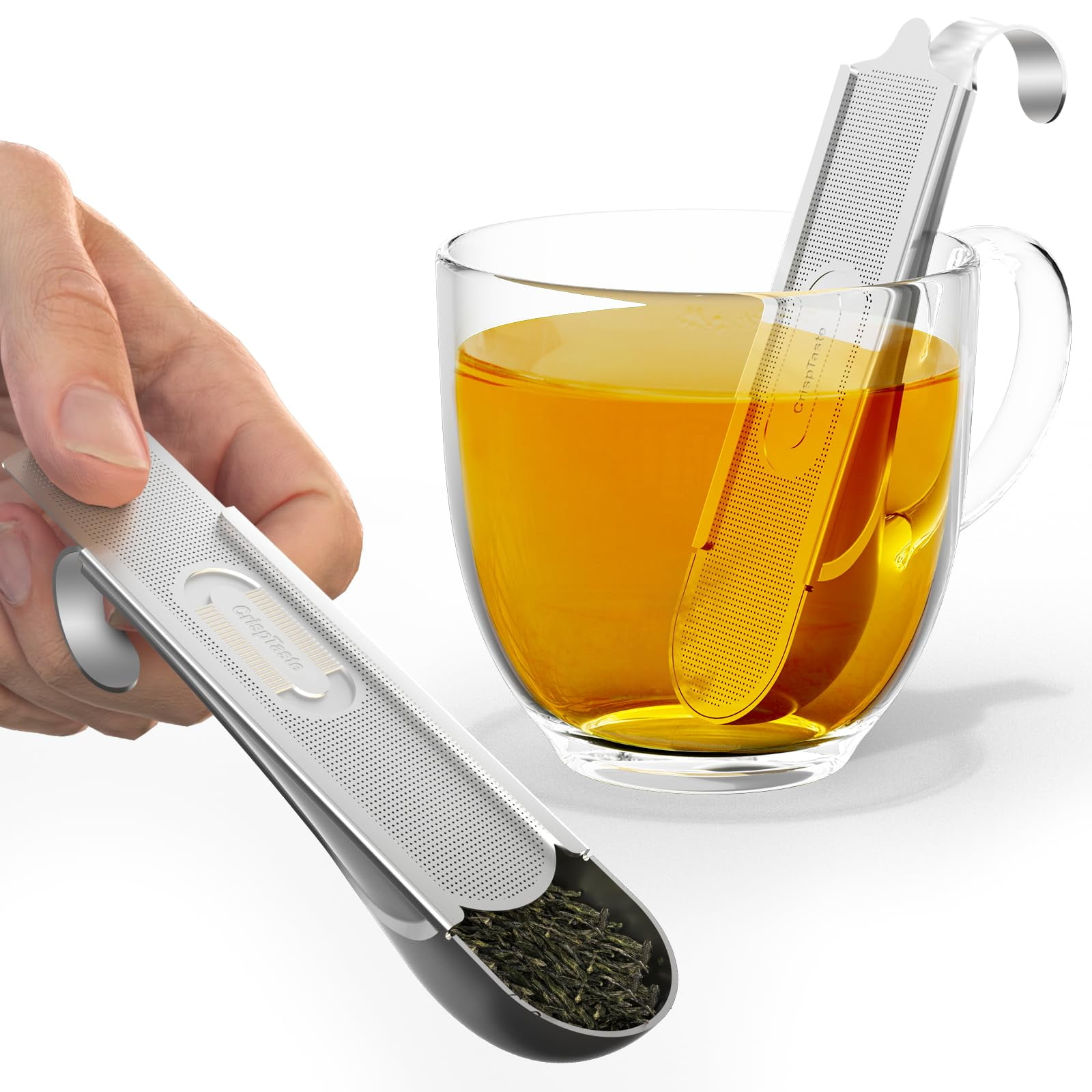 Tea Infuser for Loose Leaf Tea, 2-in-1 Tea Filter & Scoop Fine Mesh Tea ...
