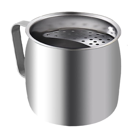 Tea Infuser Mug with Handle, 304 Stainless Steel Crescent Filter Cup, Built-in Slag Separator for Loose Leaf Tea, Durable and Rust-Proof Tea Cup for Hot Brewing, Comfortable Grip, Easy to Clean