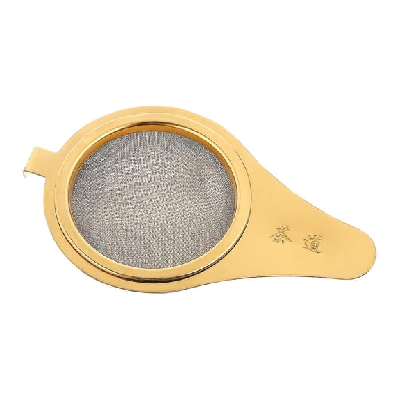 Tea Infuser Stainless Steel Mesh Tea Strainer Loose Leaf Tea Filter Home Use Golden 1Set