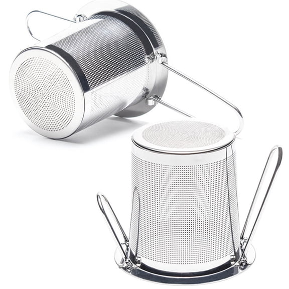 Tea Infuser,Stainless Steel Tea Steeper Fine Mesh Filters, Large Capacity Tea Strainer With Folding Handle And Lid,Hanging On Teapots Mugs Cups To Steep Loose Leaf Tea And Coffee(2Piece,Silver)