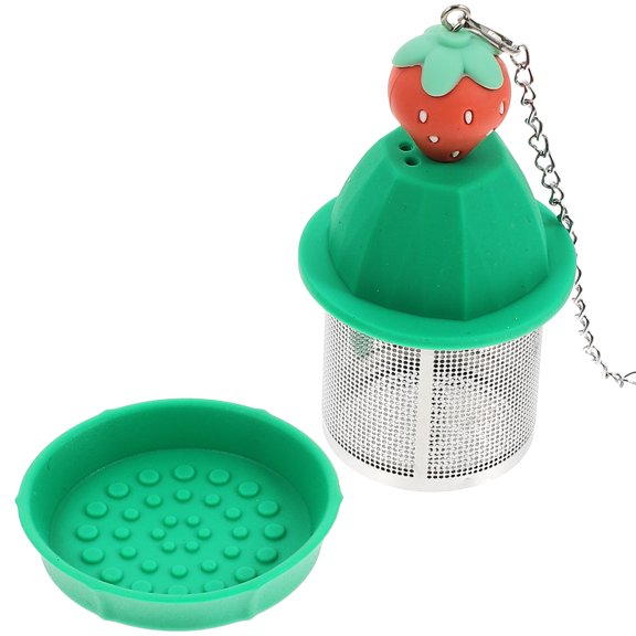 ifundom Green Silicone Tea Infuser with Stainless Steel Loose for Household and Home Brewing