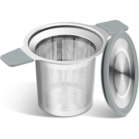 Tea Infuser Strainers, Stainless Steel Loose Leaf Tea Strainer Stepper with Heat Proof Double Handles, Extra Fine Mesh Ball Infusers, Diffuser Holder Filter for Mugs