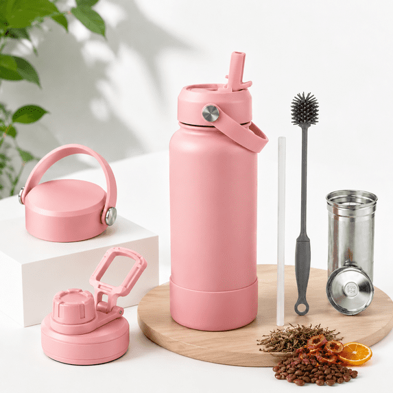 Tea Infuser Water Bottle 32 Oz - Triple Wallulated Stainless Steel ...