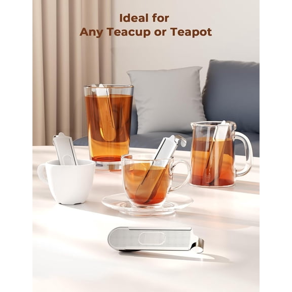 Tea Infuser for Loose Leaf Tea, 2-in-1 Tea Scoop Infuser Fine Mesh Tea Strainers for Loose Tea Single Cup, 304 Stainless Steel Loose Leaf Tea Steeper
