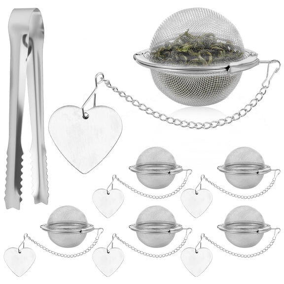 Tea Infuser for Loose Leaf Tea 6 Pack 2" 304 Stainless Steel Strainer Ball with Bonus Scoop Clip Extra Fine Mesh Rustproof Easy to Clean