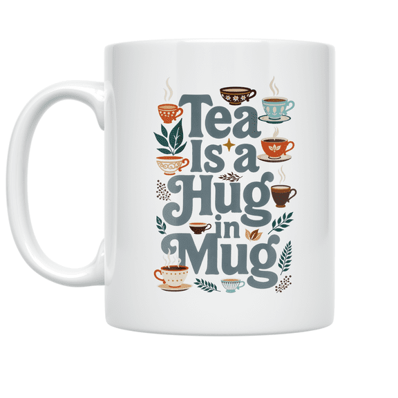 Tea Is a Hug in Mug - Tea Lover - 11 oz Ceramic Coffee Mug