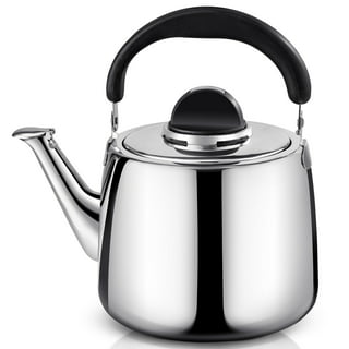 Teapot for Stovetop - VONIKI 3 Qt. Folding Whistling Tea Kettle Stovetop  Stainless Steel Water kettle Stylish Kettle With Anti-slip Handle Whistle