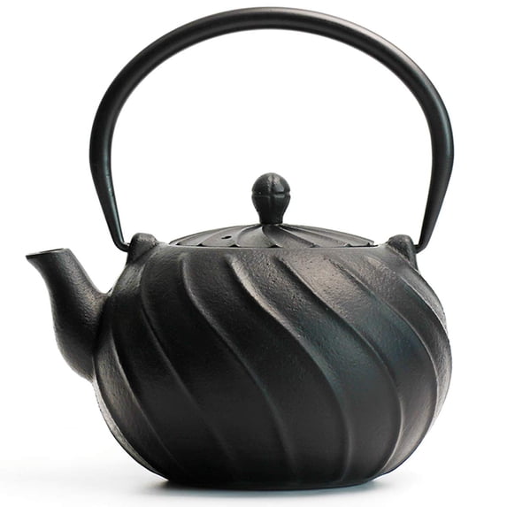 Tea Kettle Cast Iron Teapot With Infuser Stovetop Safe Wave Design ...