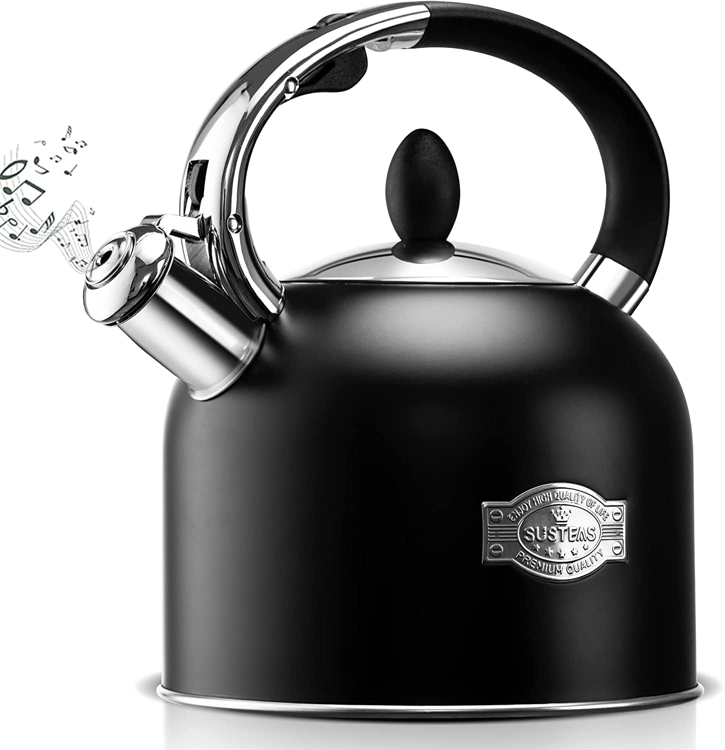 Kettle Anti-scalding Teapot for Electric/Induction/Gas Black, Size: 18x7x28.5cm