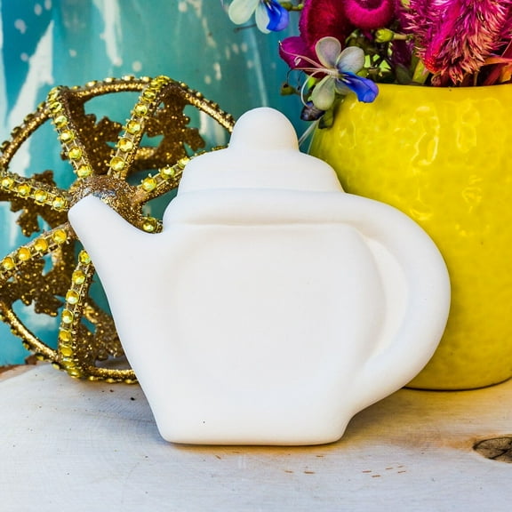 Tea Kettle Spoon Rest / Add On 4" IN STOCK Ceramic Bisque Ready To Paint Pottery