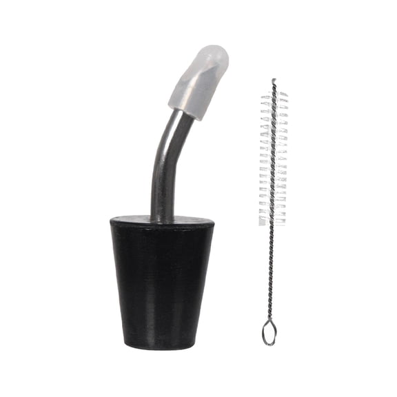 Tea Kettle Spout Cover Spout Pourer with Brush Leakproof Water Pipe Conversion Stainless Steel Coffee Pot Replacement Spout for Backpacking Black