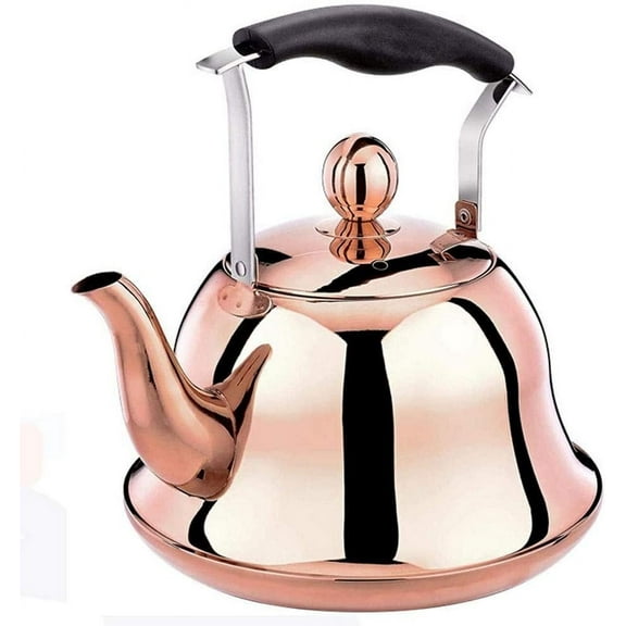 Tea Kettle Stovetop Whistling Tea Kettle 2 Liter Induction/Gas Stove Top Tea Pot Copper Teakettle Teapot Maker Water Boiling Teapots